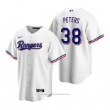 Maglia Baseball Uomo Texas Rangers Dj Peters Replica Home Bianco