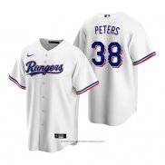 Maglia Baseball Uomo Texas Rangers Dj Peters Replica Home Bianco