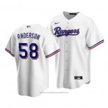 Maglia Baseball Uomo Texas Rangers Drew Anderson Replica Home Bianco