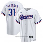 Maglia Baseball Uomo Texas Rangers Max Scherzer Home Replica Bianco