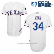 Maglia Baseball Uomo Texas Rangers Nolan Ryan 34 Bianco Home Cool Base