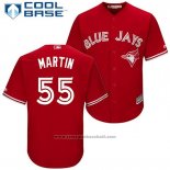 Maglia Baseball Uomo Toronto Blue Jays 55 Russell Martin Rosso 2017 Cool Base