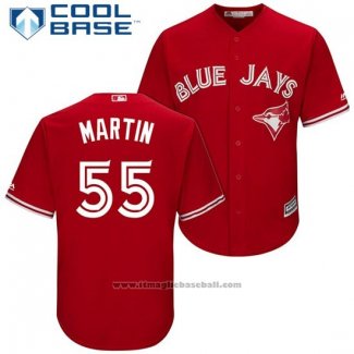 Maglia Baseball Uomo Toronto Blue Jays 55 Russell Martin Rosso 2017 Cool Base