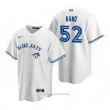 Maglia Baseball Uomo Toronto Blue Jays Brad Hand Replica Home Bianco Blu