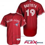Maglia Baseball Uomo Toronto Blue Jays Jose Bautista Autentico Collection Rosso Flex Base