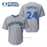 Maglia Baseball Uomo Toronto Blue Jays Ricky Romero 24 Grigio Cool Base