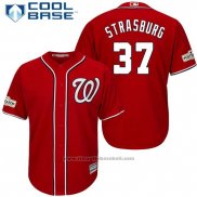 Maglia Baseball Uomo Washington Nationals 2017 Postseason Stephen Strasburg Rosso Cool Base