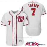 Maglia Baseball Uomo Washington Nationals 2017 Postseason Trea Turner Bianco Flex Base