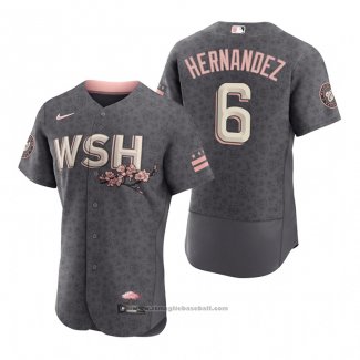 Maglia Baseball Uomo Washington Nationals Cesar Hernandez 2022 City Connect Autentico Grigio