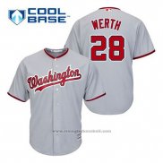 Maglia Baseball Uomo Washington Nationals Jayson Werth 28 Grigio Cool Base