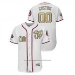 Maglia Baseball Uomo Washington Nationals Personalizzate 2019 Gold Program Flex Base Bianco