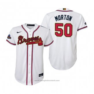 Maglia Baseball Bambino Atlanta Braves Charlie Morton 2022 Gold Program Replica Bianco