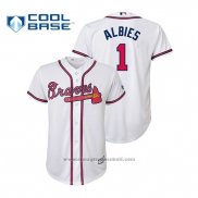 Maglia Baseball Bambino Atlanta Braves Ozzie Albies Cool Base Home Bianco