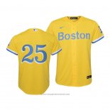 Maglia Baseball Bambino Boston Red Sox Kevin Plawecki 2021 City Connect Replica Or