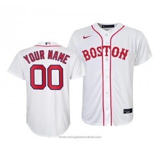 Maglia Baseball Bambino Boston Red Sox Personalizzate Replica 2021 Bianco