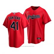 Maglia Baseball Bambino Cleveland Indians Carlos Santana Replica Alternato 2020 Rosso