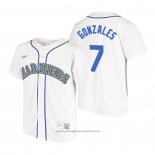 Maglia Baseball Bambino Seattle Mariners Marco Gonzales Cooperstown Collection Primera Bianco