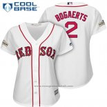 Maglia Baseball Donna Boston Red Sox 2017 Postseason 2 Xander Bogaerts Bianco Cool Base