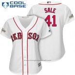 Maglia Baseball Donna Boston Red Sox 2017 Postseason 41 Chris Sale Bianco Cool Base