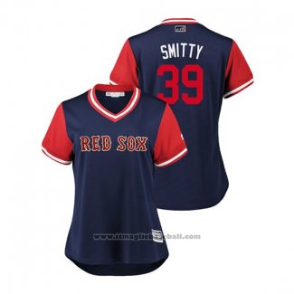 Maglia Baseball Donna Boston Red Sox Carson Smith 2018 LLWS Players Weekend Smitty Blu