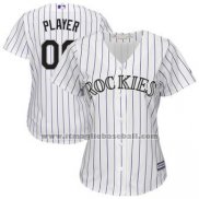 Maglia Baseball Donna Colorado Rockies Personalizzate Bianco