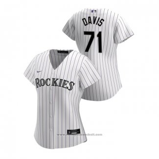 Maglia Baseball Donna Colorado Rockies Wade Davis 2020 Replica Home Bianco