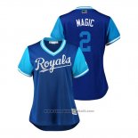 Maglia Baseball Donna Kansas City Royals Alcides Escobar 2018 LLWS Players Weekend Magic Blu