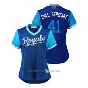 Maglia Baseball Donna Kansas City Royals Danny Duffy 2018 LLWS Players Weekend Chill Sergeant Blu