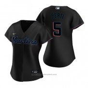 Maglia Baseball Donna Miami Marlins Jon Berti Replica 2020 Alternato Nero