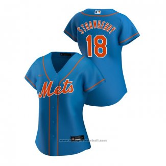 Maglia Baseball Donna New York Mets Darryl Strawberry 2020 Replica Alternato Blu