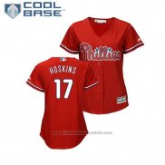 Maglia Baseball Donna Philadelphia Phillies Rhys Hoskins Cool Base Rosso