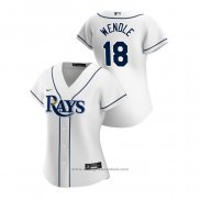 Maglia Baseball Donna Tampa Bay Rays Joey Wendle 2020 Replica Home Bianco