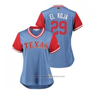 Maglia Baseball Donna Texas Rangers Adrian Beltre 2018 LLWS Players Weekend El Koja Blu