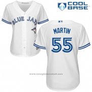 Maglia Baseball Donna Toronto Blue Jays Russell Martin Cool Base Bianco