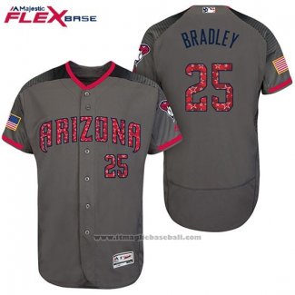 Maglia Baseball Uomo Arizona Diamondbacks 2017 Stelle e Strisce 25 Archie Bradley Grigio Flex Base