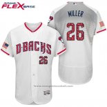 Maglia Baseball Uomo Arizona Diamondbacks 2017 Stelle e Strisce 26 Shelby Miller Bianco Flex Base