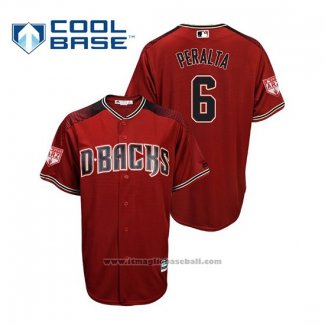 Maglia Baseball Uomo Arizona Diamondbacks David Peralta Cool Base 2019 Allenamento Primaverile Rosso