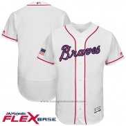 Maglia Baseball Uomo Atlanta Braves 2017 Stelle e Strisce Bianco Flex Base