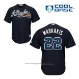 Maglia Baseball Uomo Atlanta Braves 22 Nick Markakis Blu Alternato Cool Base