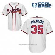 Maglia Baseball Uomo Atlanta Braves 35 Phil Niekro Bianco Home Cool Base