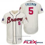Maglia Baseball Uomo Atlanta Braves 5 Frojodie Freeman Braves Crema 2017 All Star Flex Base