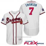 Maglia Baseball Uomo Atlanta Braves 7 Dansby Swanson Bianco 2017 All Star Flex Base