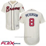 Maglia Baseball Uomo Atlanta Braves 8 Jace Peterson Crema Autentico Collection Flex Base