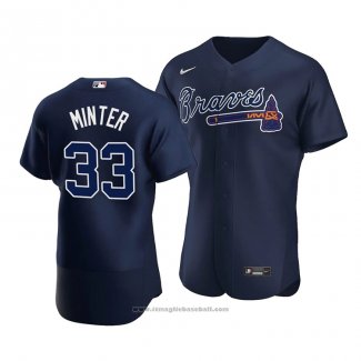 Maglia Baseball Uomo Atlanta Braves A.j. Minter Alternato Autentico Blu