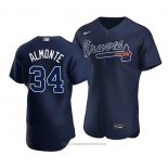 Maglia Baseball Uomo Atlanta Braves Abraham Almonte Autentico Blu