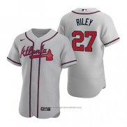 Maglia Baseball Uomo Atlanta Braves Austin Riley Autentico 2020 Road Grigio