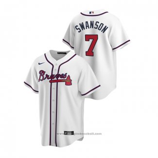 Maglia Baseball Uomo Atlanta Braves Dansby Swanson 2020 Replica Home Bianco