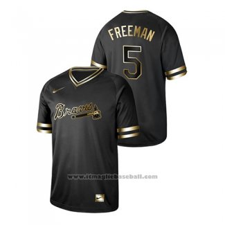 Maglia Baseball Uomo Atlanta Braves Freddie Freeman 2019 Golden Edition Nero
