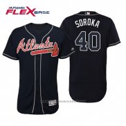 Maglia Baseball Uomo Atlanta Braves Mike Soroka Flex Base Autentico Collezione Alternato 2019 Blu