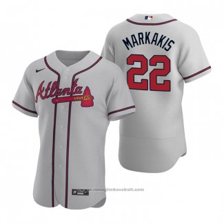 Maglia Baseball Uomo Atlanta Braves Nick Markakis Autentico 2020 Road Grigio